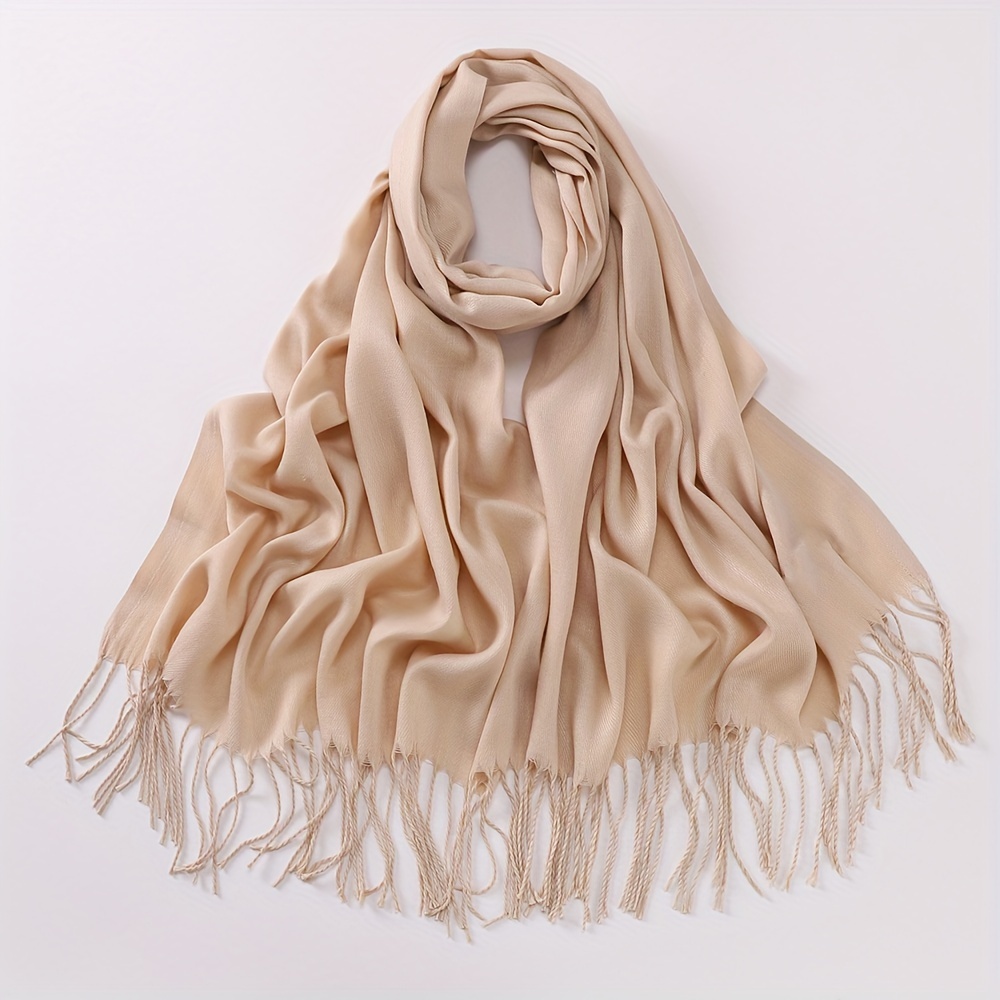 Cashmere Double-Sided Two-Color Long Shawl Warm Luxury Plain Scarf Large  Cape Style Neck Wraps