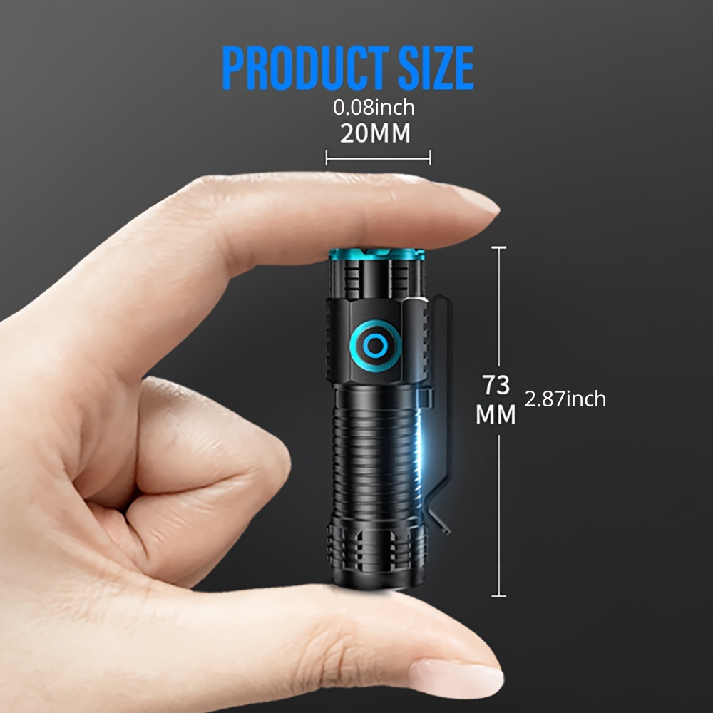 powerful xhp50 led flashlight portable mini waterproof household small flashlights usb rechargeable 3 modes torch for camping fishing with tail magnet power display details 6