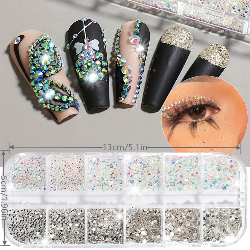 New Glitter 3D Rhinestones Nail Art Colorful Crystal Stones Decor Gems Glass