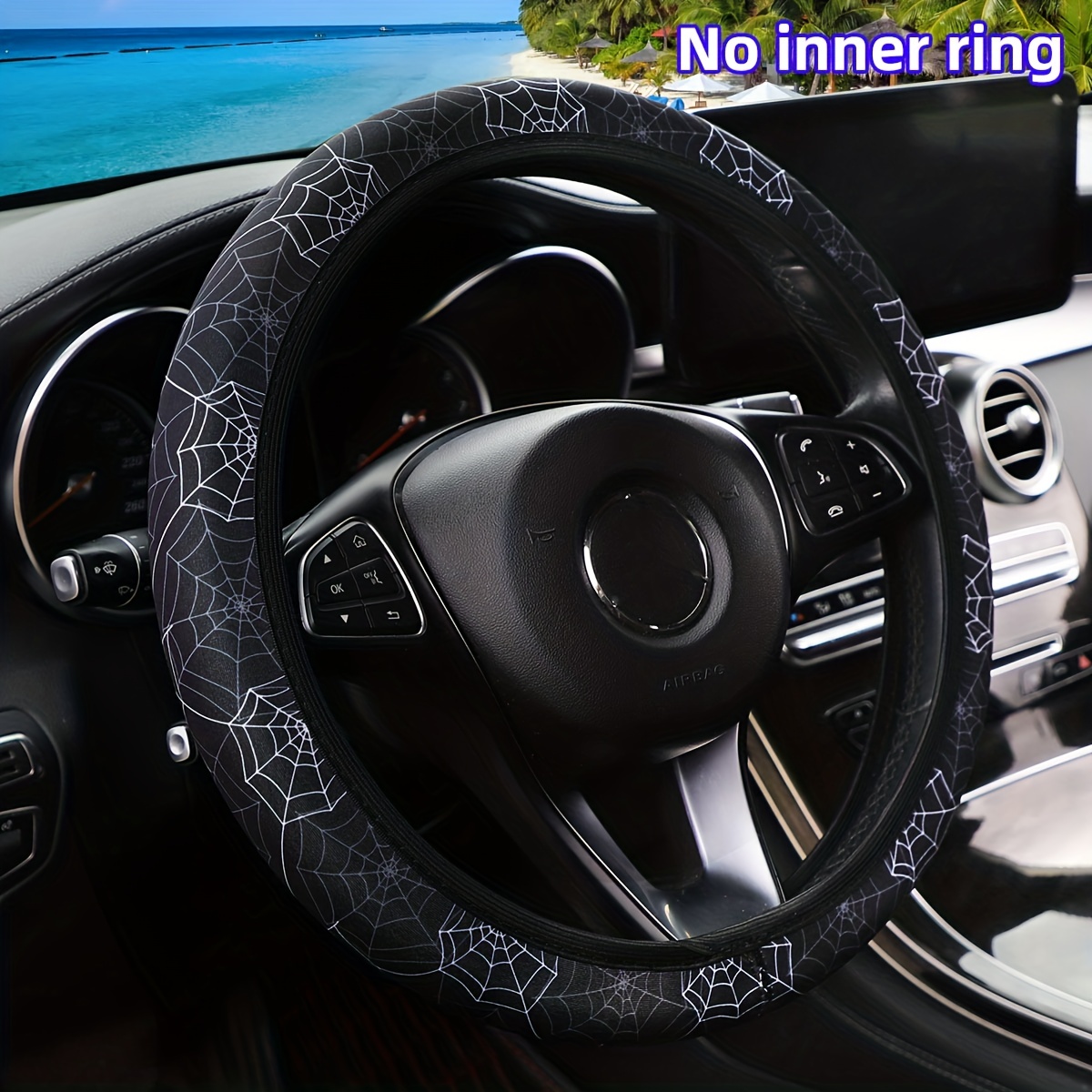 Car No Inner Ring Steering Wheel Cover Happy Face Printed - Temu