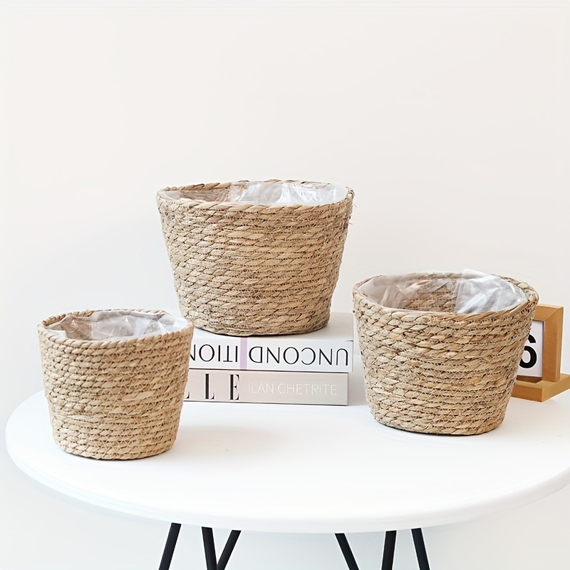 Bamboo Table Plant Container, Bamboo Weaving Basket