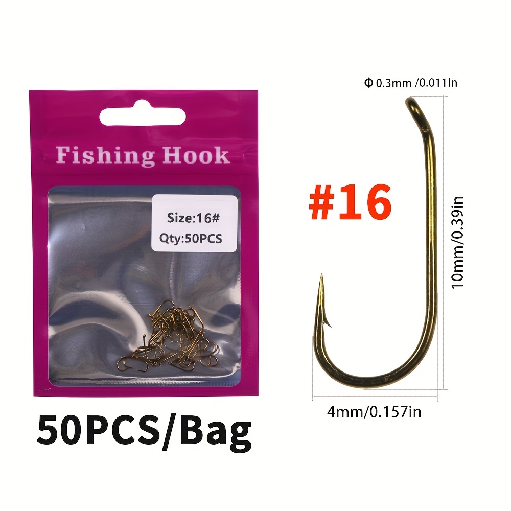 50pcs Fly Fishing Hooks, Dry Fly Tying Hooks, Barbed Fishing Hooks, Black  Nickel Fly Tying Material For Adams Parachute Mayfly Blue Olive Wing Dry Fli
