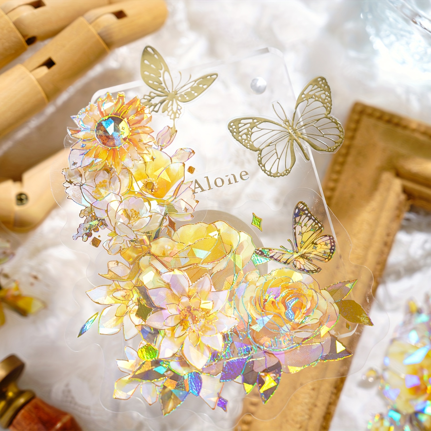 Pet Three dimensional Laser Golden Butterfly Stickers - Temu