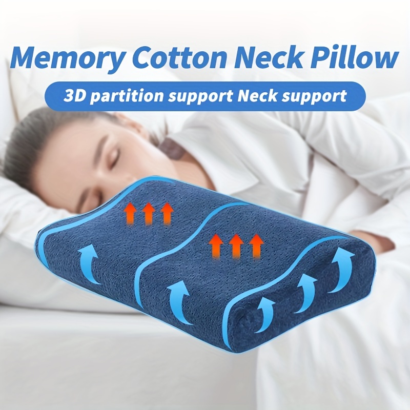 Ergonomic Foam Memory Pillow Slow Rebound Neck Pillow - Temu