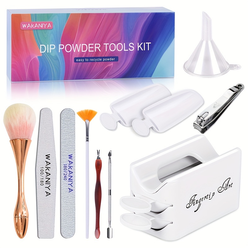 Dip Powder Recycling Tray Pen With Brush Mess free Nail Dip - Temu