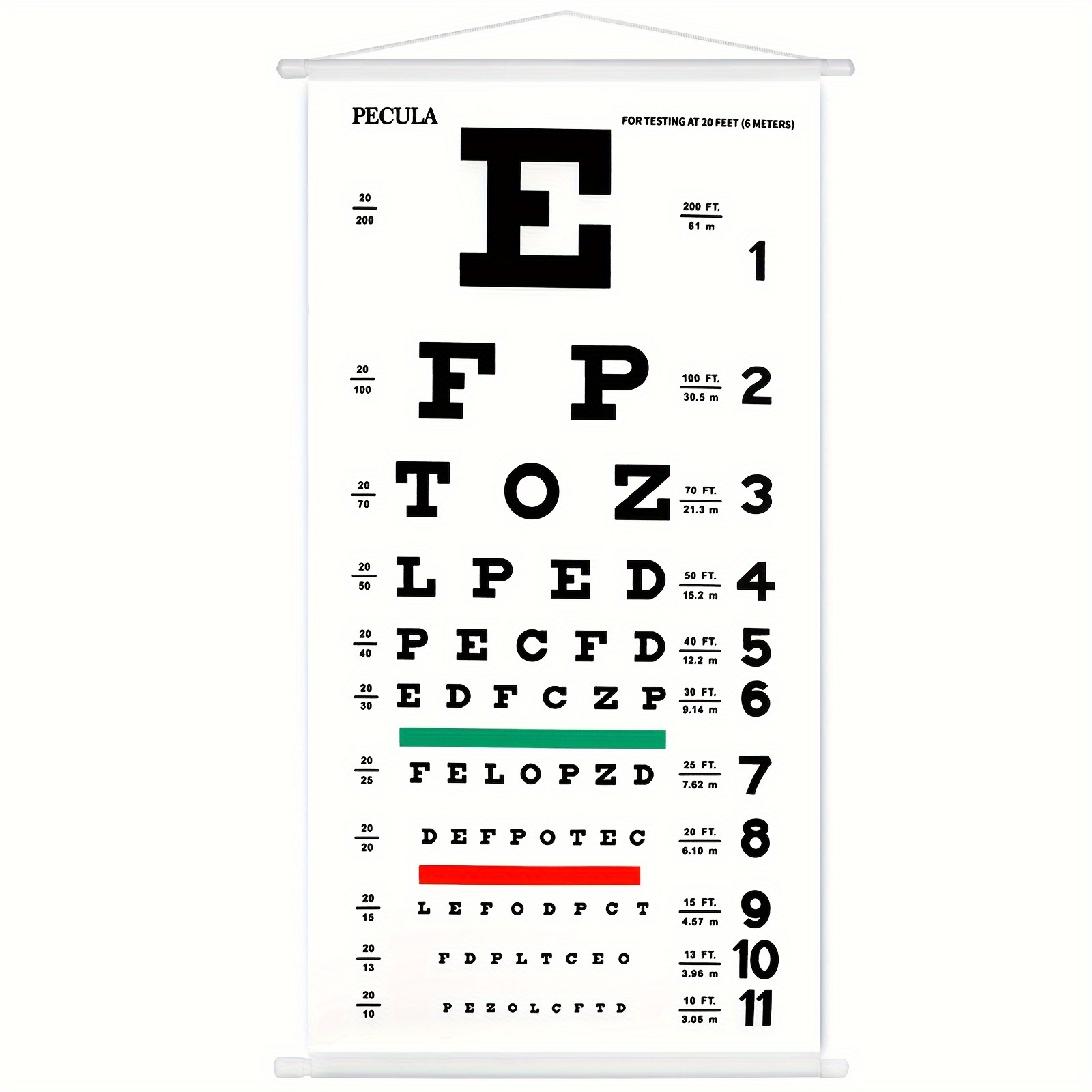 

Eye Chart, Snellen Eye Chart, Wall Chart, Eye Charts For Eye Exams 20 Feet 11 X 22 In.