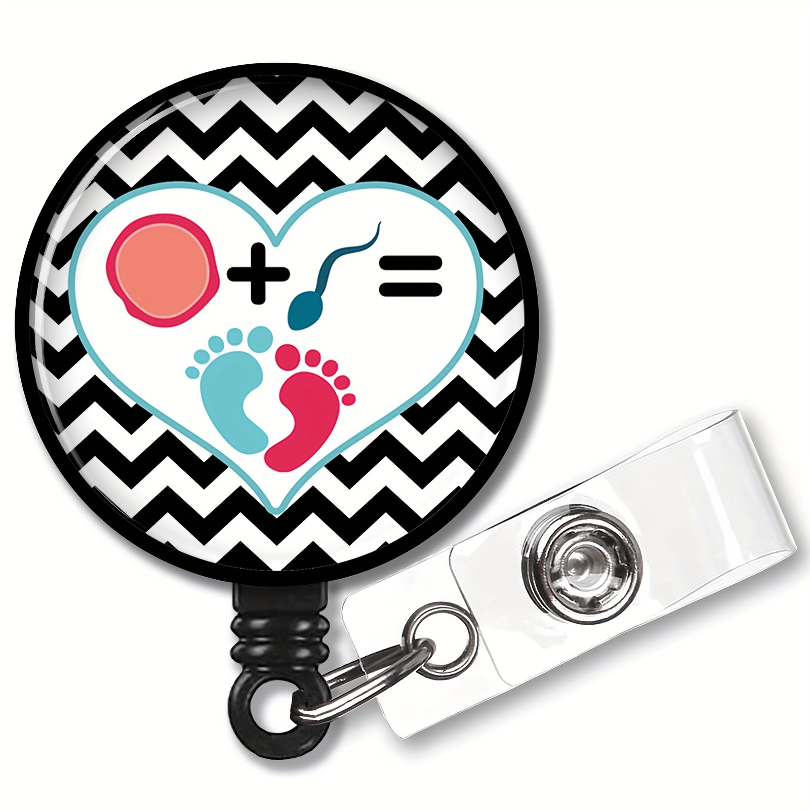 1pc Funny Retractable Badge Reel, Newborn Theme, Office ID Card Nurses Work  Accessories, Celebration Gifts For New Parents, Christmas Birthday Gifts F
