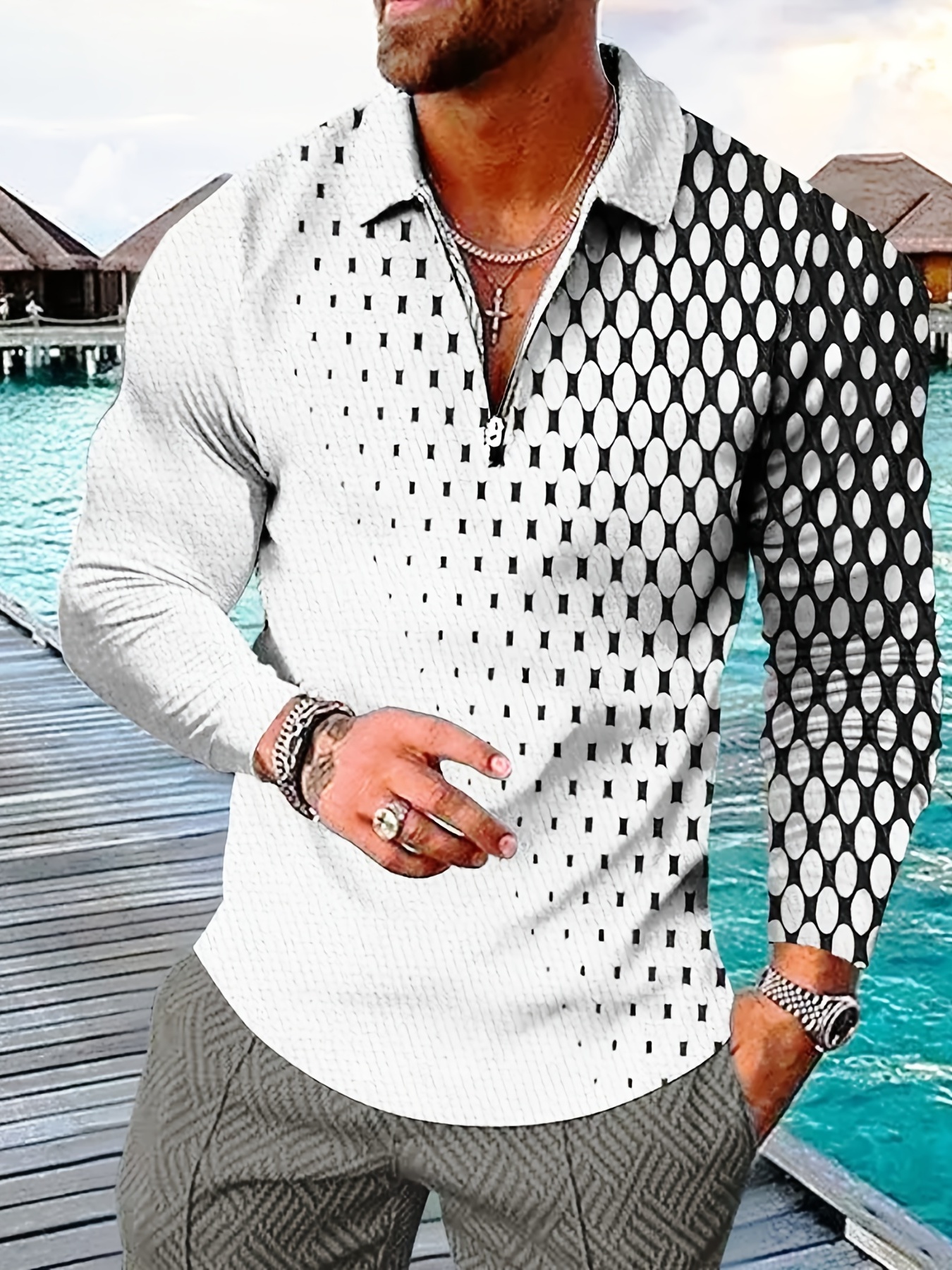 Plus Size Men's Geometric Pattern Print Jacket Fashion - Temu Canada