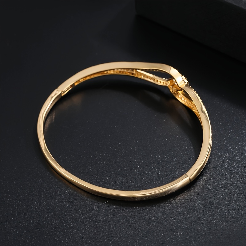 Classic Bangle Bracelet Shiny Zircon Open Bangle Bracelet - Temu