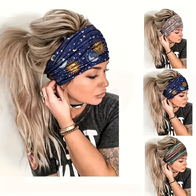 

Versatile And Breathable Women's Headband With Exquisite Moon, Star, And Butterfly Pattern