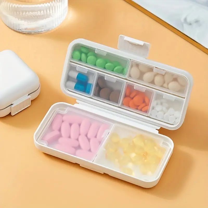 Small Pill Box Pill Organizer Compact Pill Case - Temu