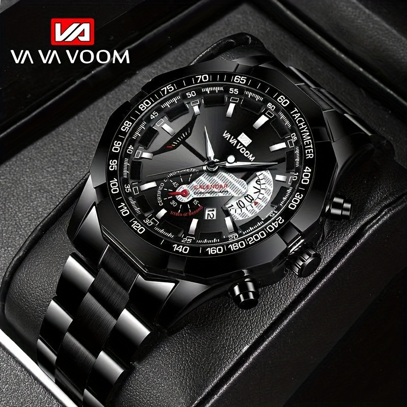 

Va Va Voom Men's Quartz Wrist Watch, Casual Sports Luminous Calendar 3atm Waterproof Multi-functional Watch, Ideal Choice For Gifts