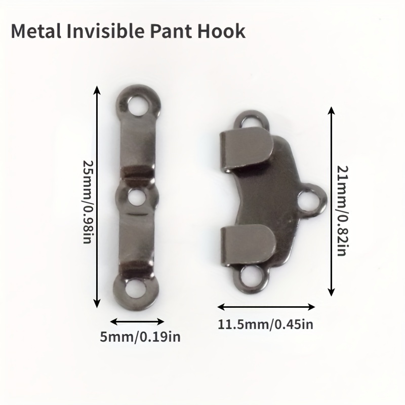 4pcs Metal Invisible Pant Hook Mink Coat Hidden Buckle Trousers