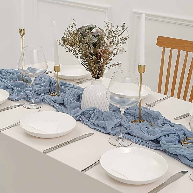 5 Pack, Navy Blue Gauze Cheesecloth Boho Dinner Napkins