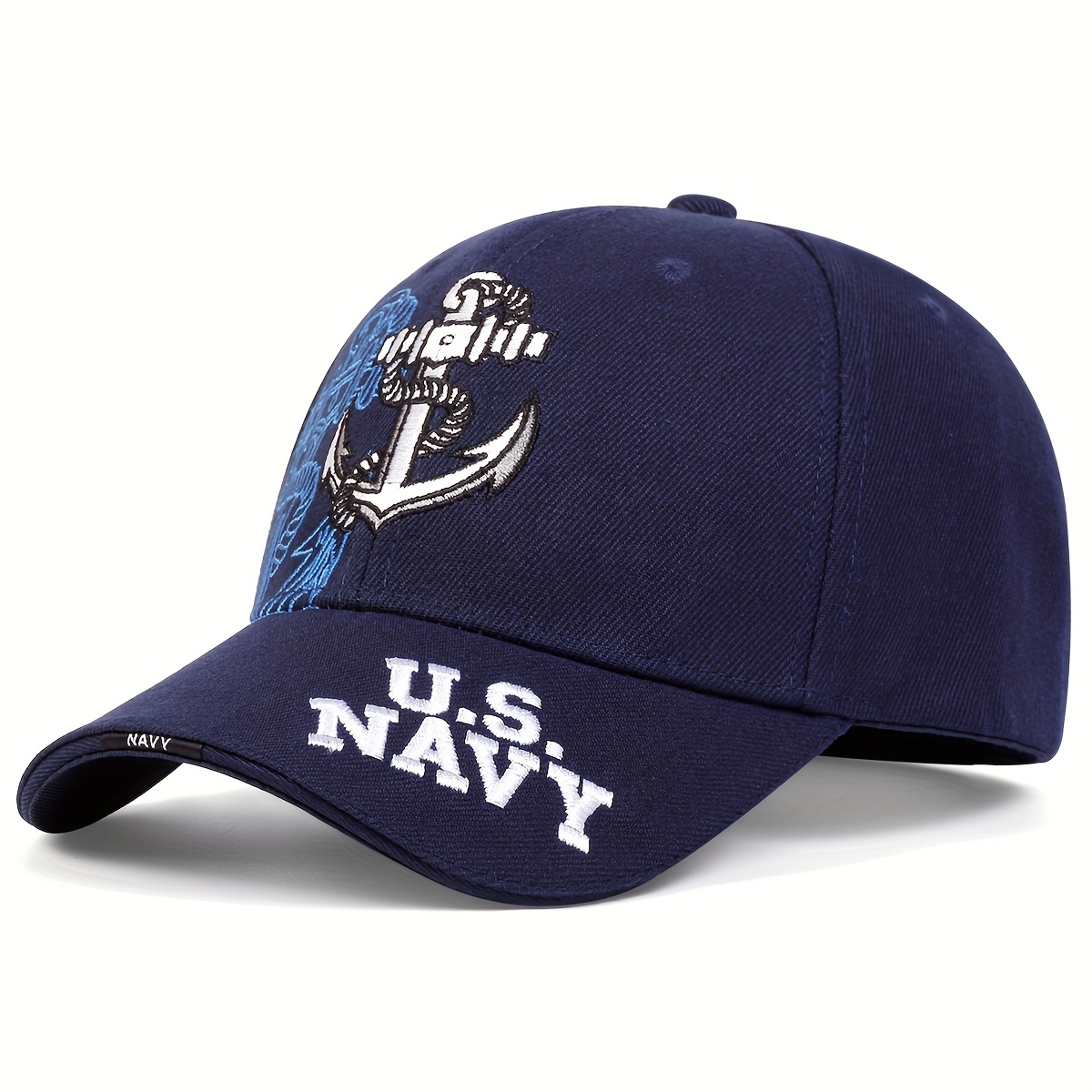 US Navy Embroidery Baseball Baseball Hat, Dad Hats unisex Solid Color Casual Dad Hat Lightweight Adjustable Sun Hats for Women & Men,Temu