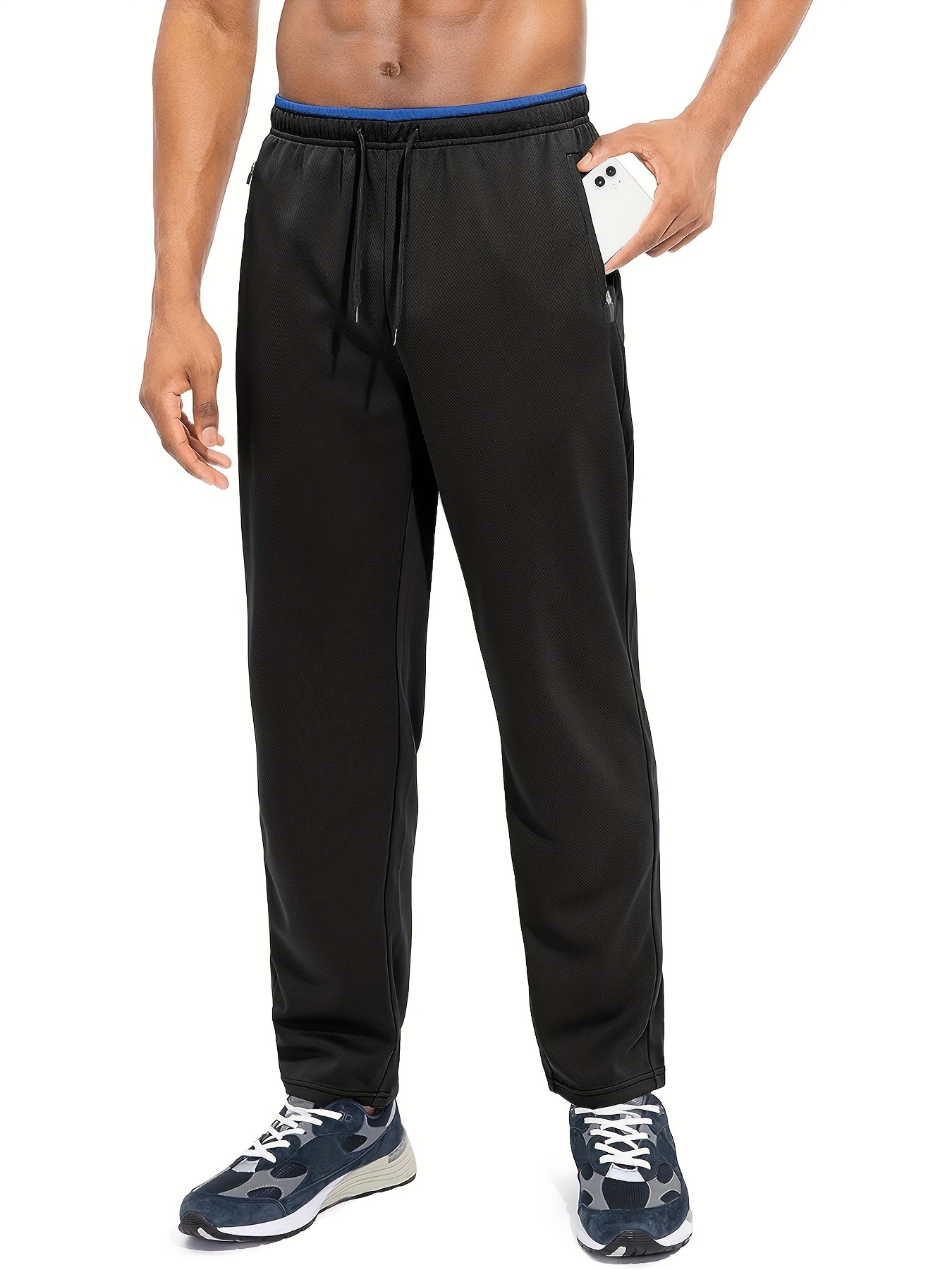 Men's Trendy Pants Zipper Pockets Active Stretch - Temu