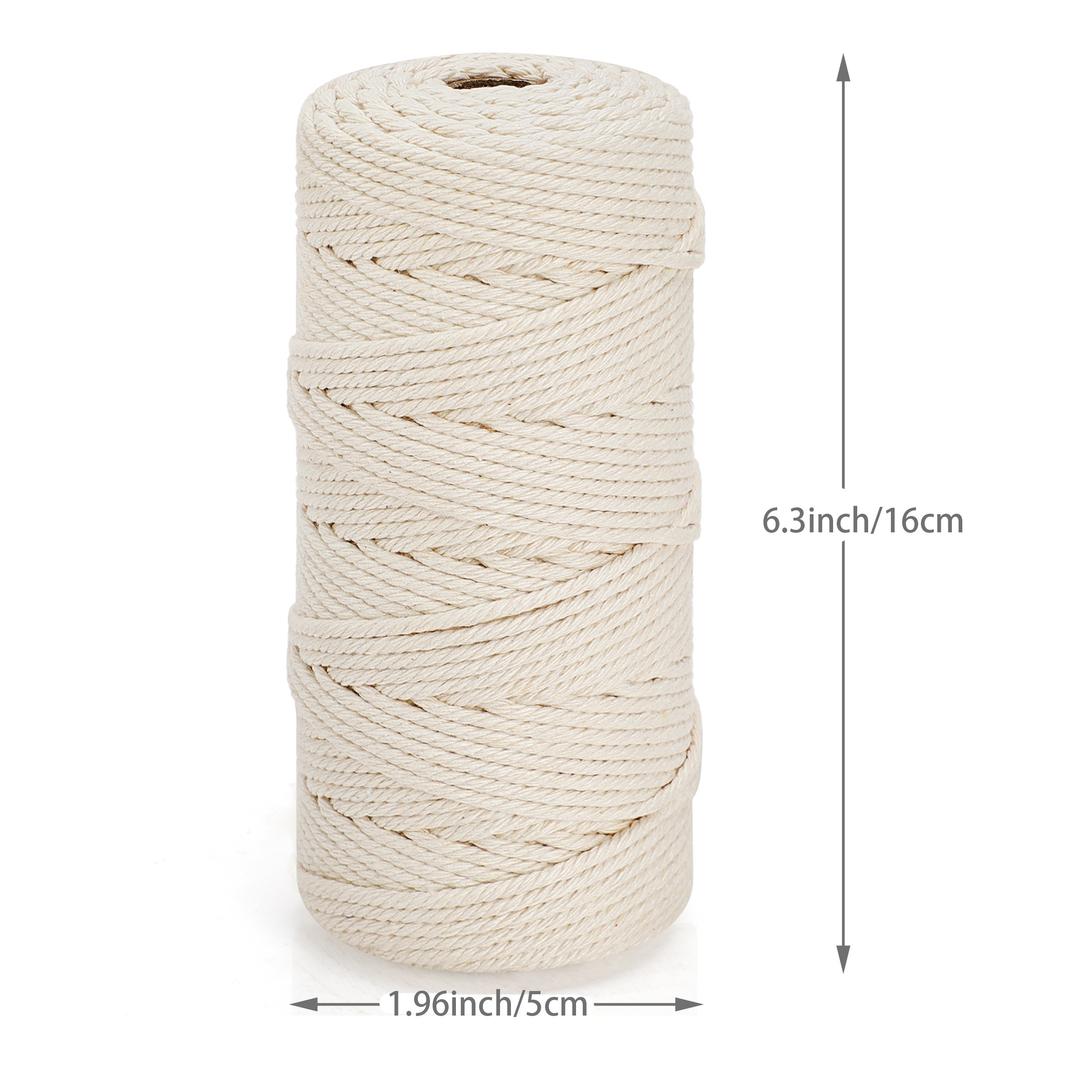 Beige Braided Cotton Cord ×109 Yards Natural Macrame Cotton - Temu Canada