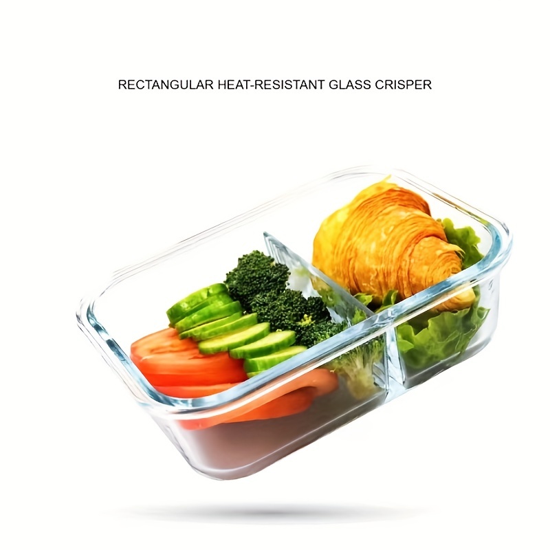 High Borosilicate Glass Fresh-keeping Bowl Microwave Refrigeration Special  Separated Lunch Box Student Family Outdoor Picnic Rectangular Lunch Box  With Storage Bag For Hotels,restaurant, Bulk Kitchenware&tableware - Temu
