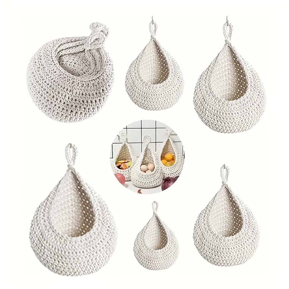 Boho Teardrop Hanging Basket for Kitchen Storage