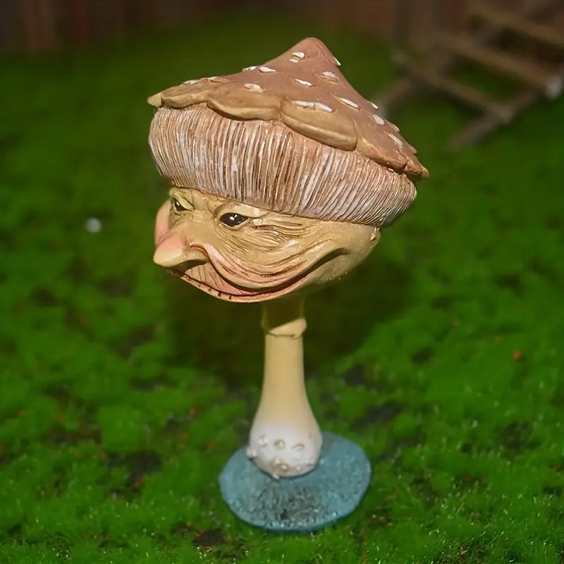 1pc drôle visage humain champignon résine statue champignon - Temu France