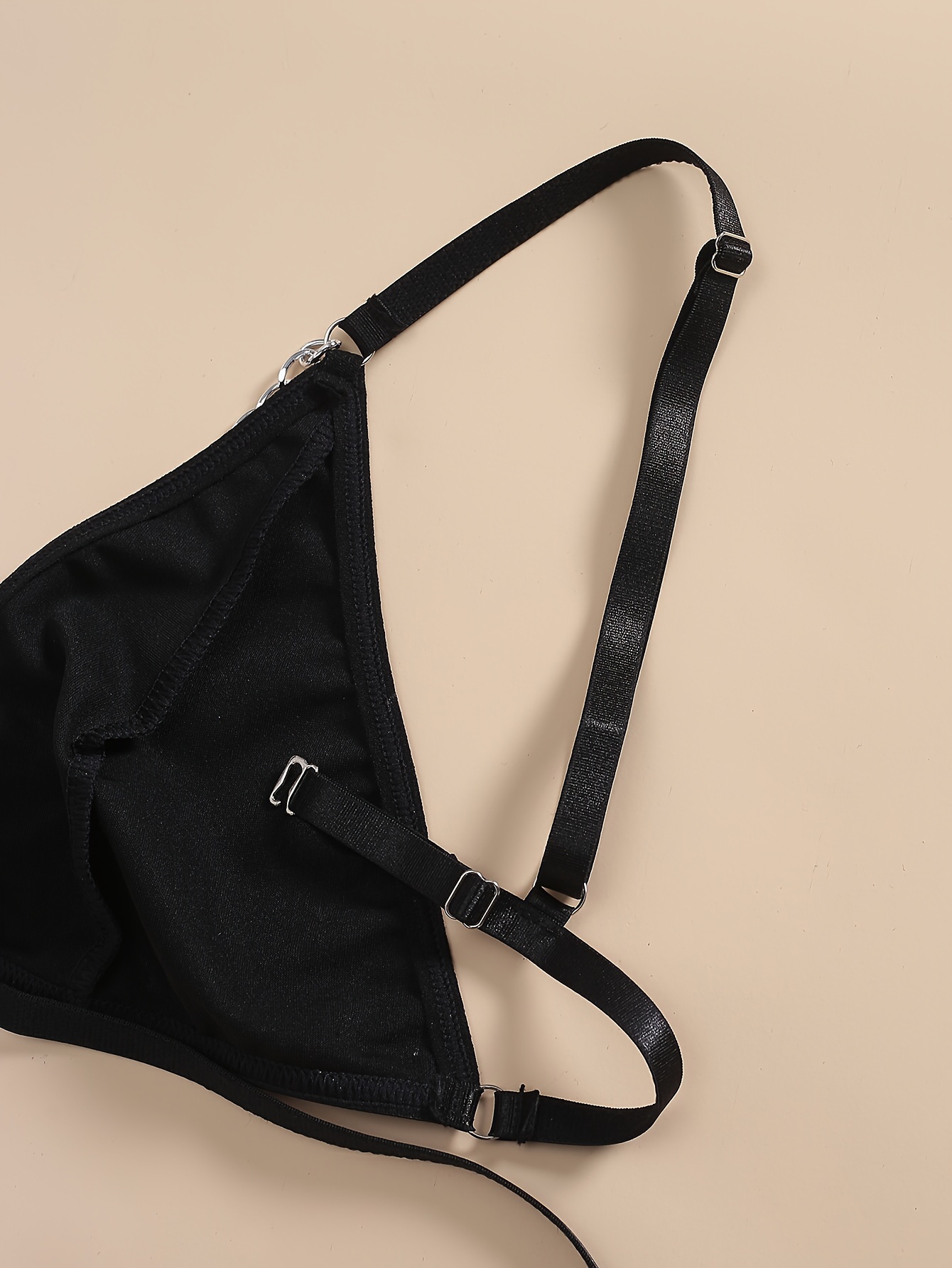 Plus Size Erotic Bra Women's Plus Chain Detail Pu Leather - Temu Canada