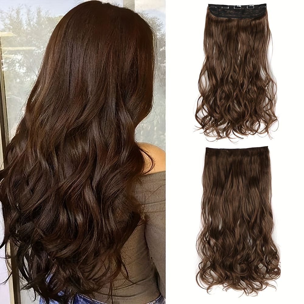 Long Curly Wavy Hair Extensions 5 Clips Synthetic Hair Clip Temu