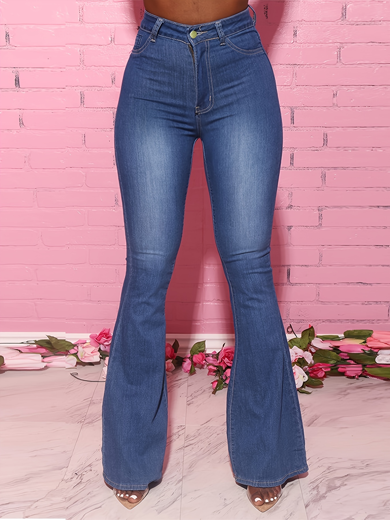 Pantalon jeans de cintura alta – Gloude