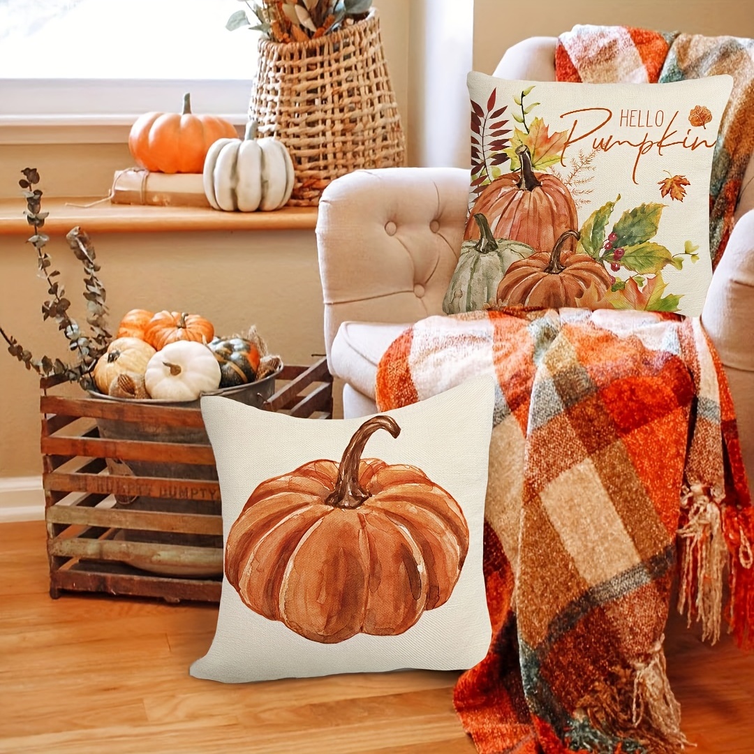 Fall Decor Maple Leaf Throw Pillow Covers, 12 X 20 Pillows Autumn  Thanksgiving Cushion Case For