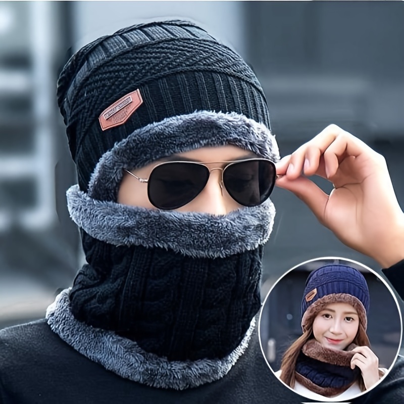 Acheter Chapeau empilé tricoté pour femmes, couverture de Protection des  oreilles chaude, chapeau circonlunaire à grande tête, automne et hiver