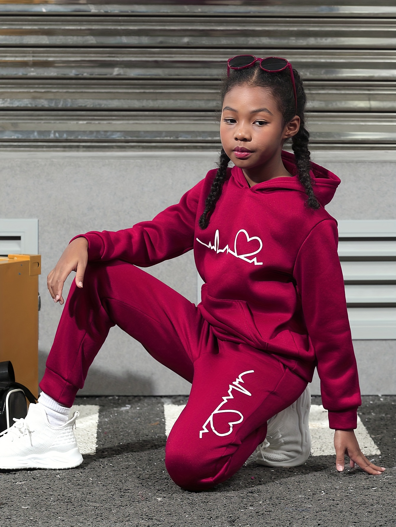 Casual Outfits Girls Butterfly Graphic Zip Hoodies + Jogger - Temu