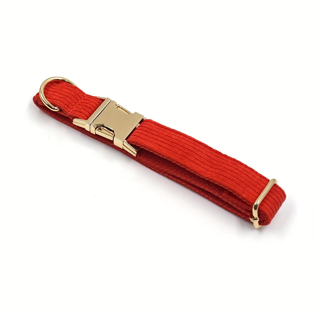 Personalized Corduroy Dog Collar with DIY Engraved Name