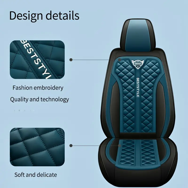 CAPITAUTO Leather Car Seat Covers, Waterproof Faux Leatherette Cushion  Cover for Cars SUV Pick-up Truck Universal Fit Set for Auto Interior