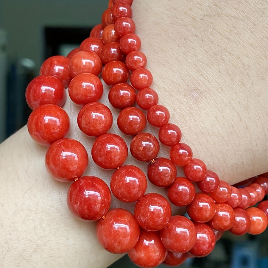 KJIHENSA 1 Pc Natural Red Coral Beads Round Loose Spacer Stone Beads for  Jewelry Making Bracelet Accessories 4 6 8 10 12mm-coral,9mm : :  Home & Kitchen
