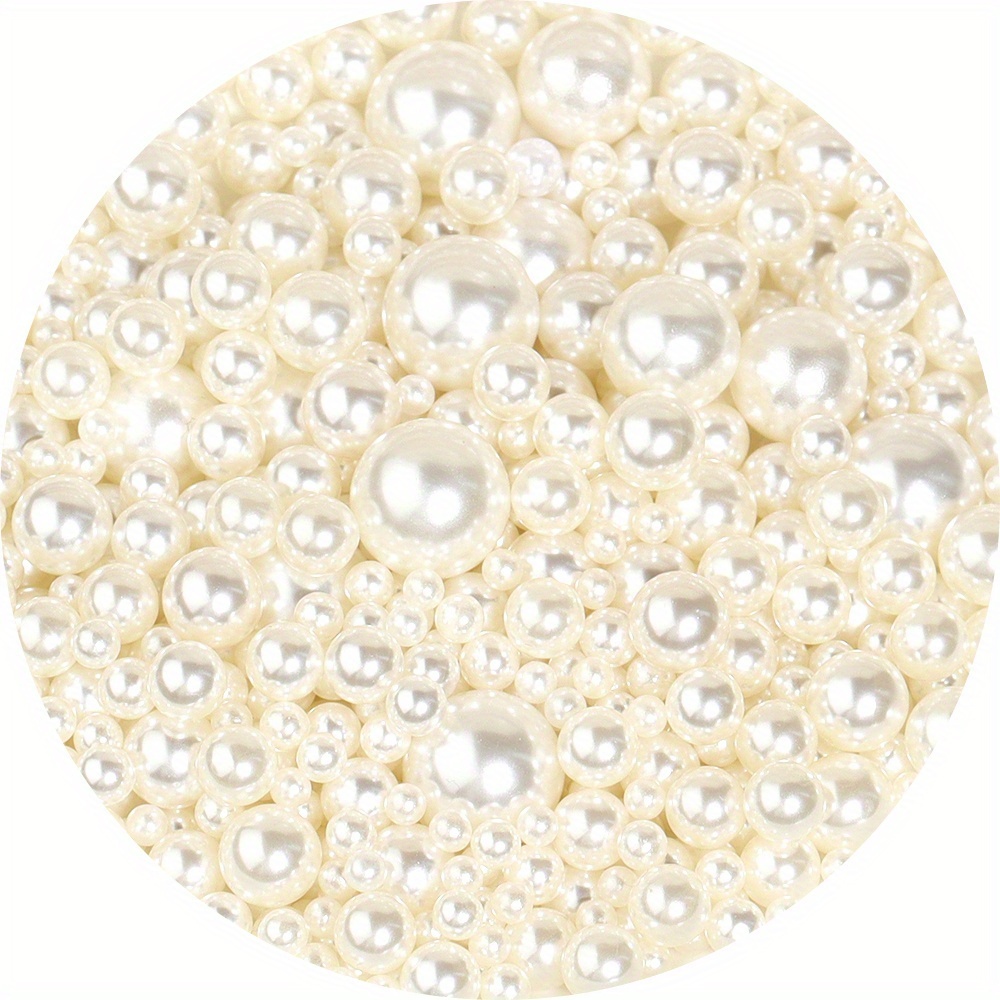Quefe 150pcs Pearls for Crafts No Holes, Vase Filler Artificial Plastic  Ivory Pearl Beads for Table Scatter, Wedding, Birthday Party, Home