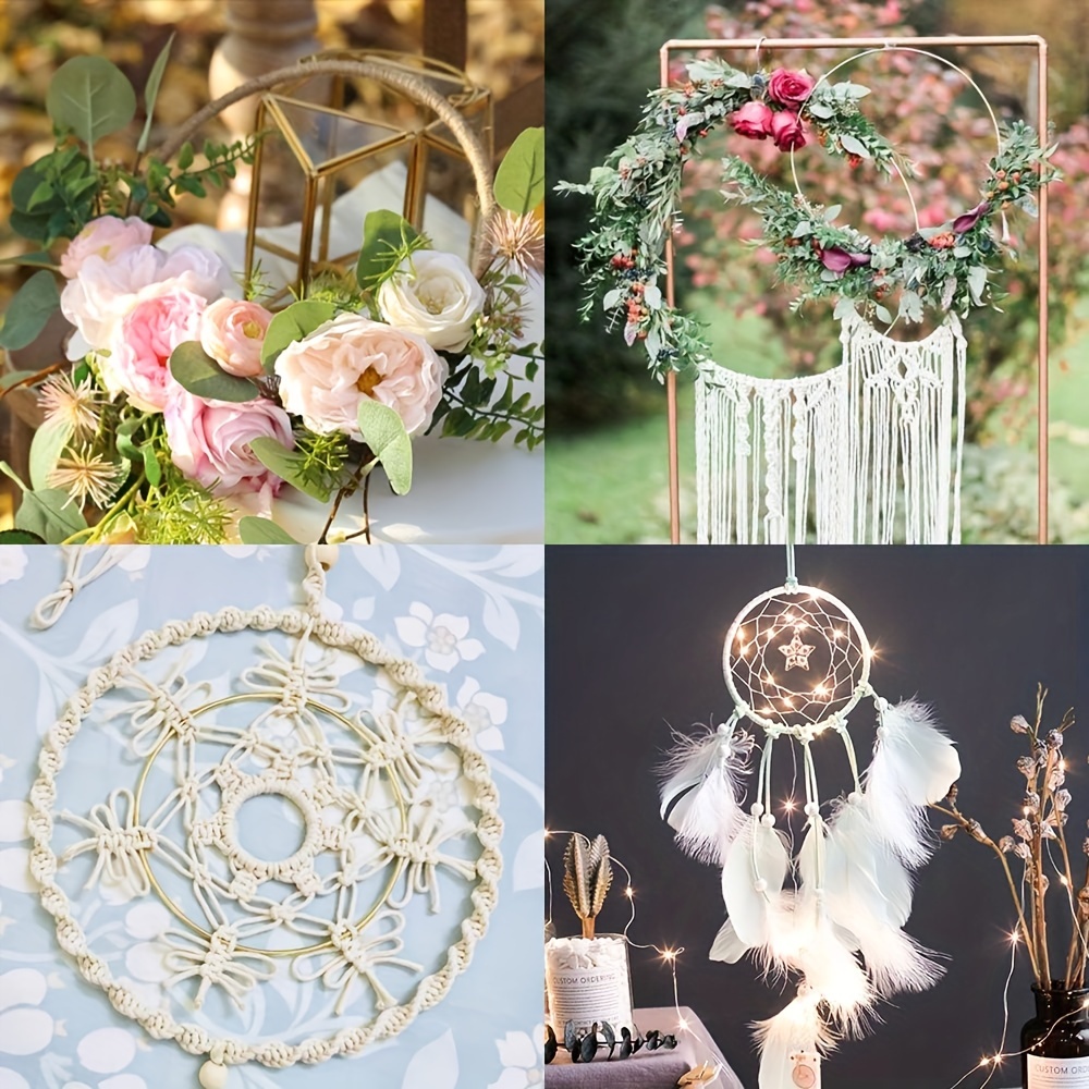 20 Pieces Moon Dream Catcher Rings Metal Dream Catcher Rings Hoops Moon  Star Circle Macrame Rings for DIY Craft Dream Catcher Making Home Wall