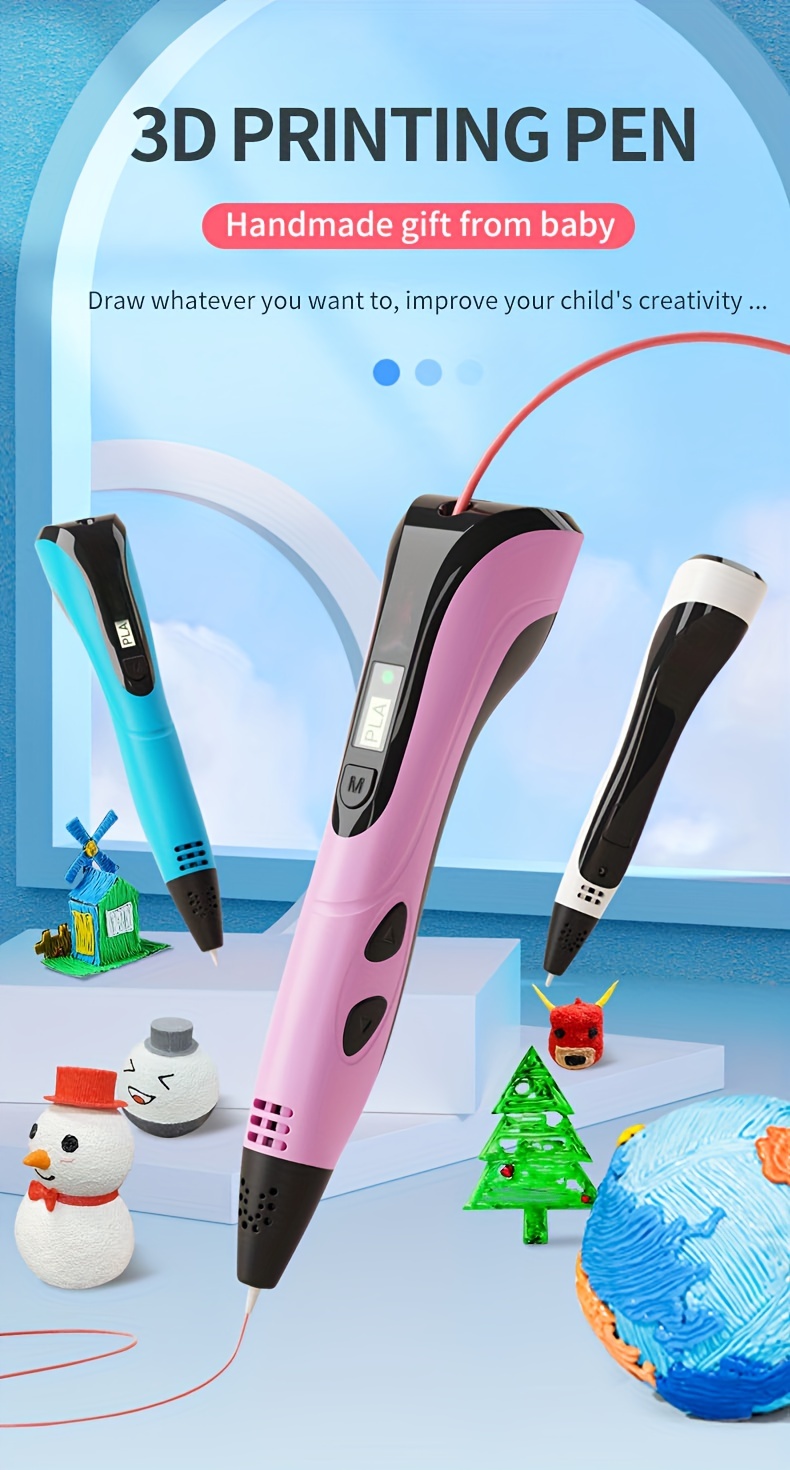 Penna 3D per bambini penna da stampa per disegno 3D con schermo LCD  compatibile con giocattoli a filamento PLA per bambini regalo di compleanno  di natale - AliExpress