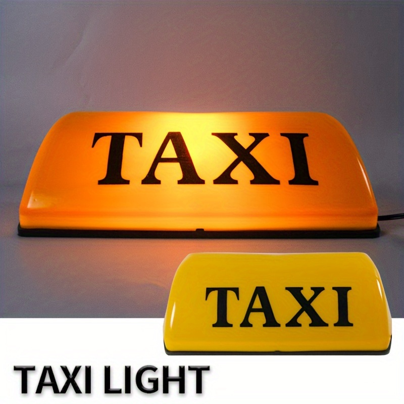 Taxi-Schild-Lampe, Taxi-LED-Licht, 12 V, LED, Magnetisches Taxi-Schild,  Dach, Auto, Superhelle Lichtlampe mit Zigarettenanzünder, Taxi-Windschutzscheibe,  Anzeigeschild(01) : : Auto & Motorrad