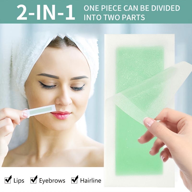 Home Waxing Kit 72 Face Wax Strips for Eyebrows & Lips
