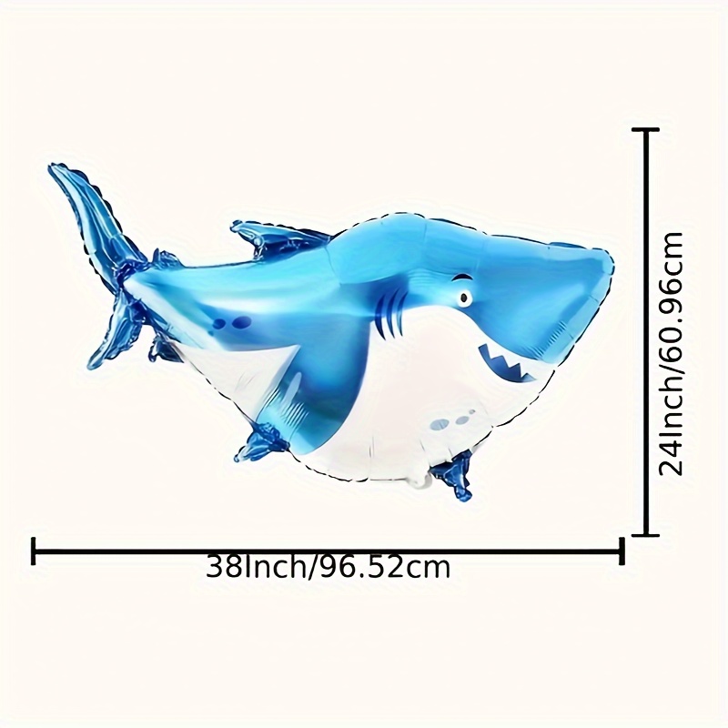 Shark Happy Birthday Foil Balloon Set Ocean Theme Birthday - Temu