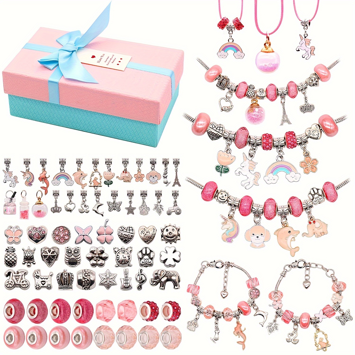 Handmade Beads Bracelet Making Kit For Girls Birthday Gift, 8mm Gradient  Beads For DIY Jewelry Making With Star Flower Pumpkin Beads