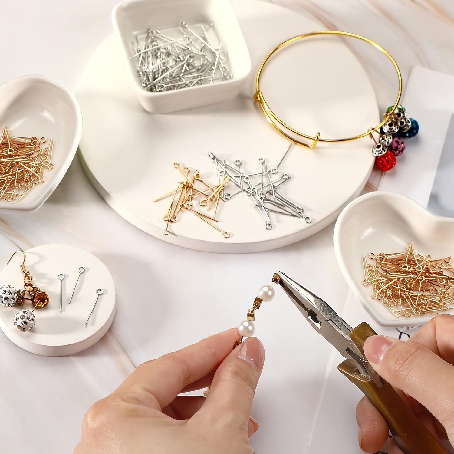 COHEALI 1000 Pcs DIY Ball Needle Brass Head Wire Headpins eyepins for  Jewelry Making Jewelry Head Metal headpins Jewelry Wire Straight Head  Jewelry