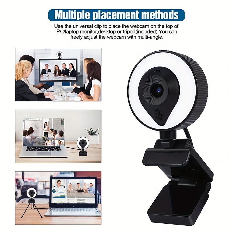 1080p Pc Camera Webcam Usb Pc Webcam Fingerprint Touch - Temu