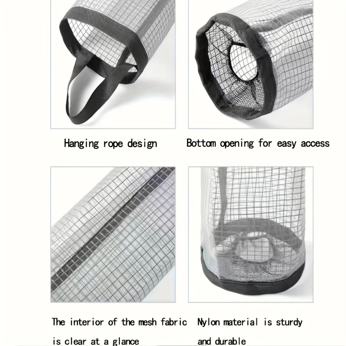 2 Confezioni Porta Buste Di Plastica Dispenser A Rete Appendibile,  Pieghevole E Traspirante, Lavabile, Tasca Di Stoccaggio A Rete Appendibile  Per Spazzatura E Riciclaggio, Per La Cucina