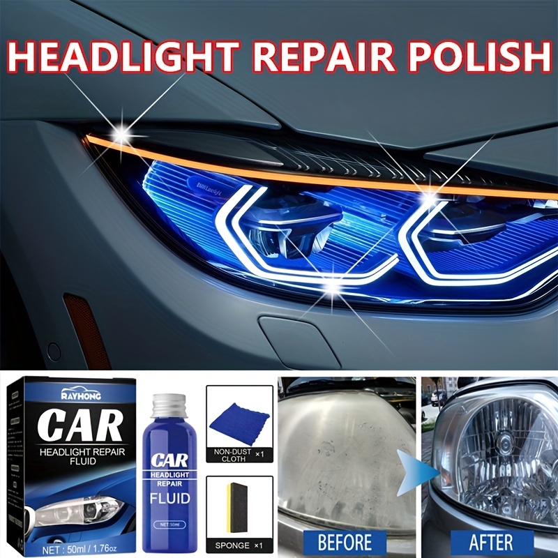 Automotive Headlight Restoration Fluid,Headlight Cleaner and Restorer Kit