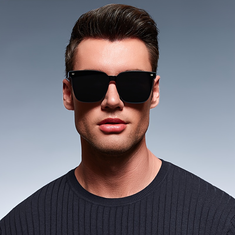 Vintage Trendy Classic Large Frame Rimless Sunglasses For Men