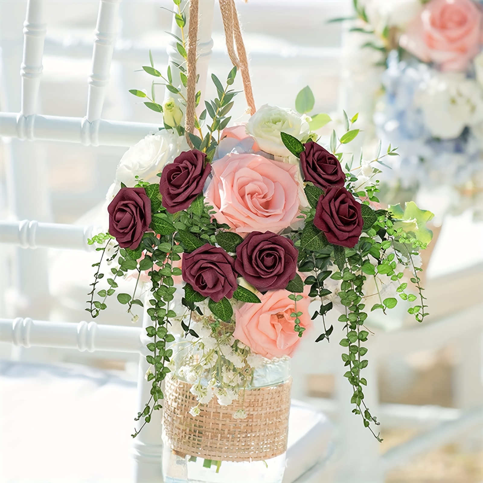 Artificial Floral Arrangements in DIY Wedding 