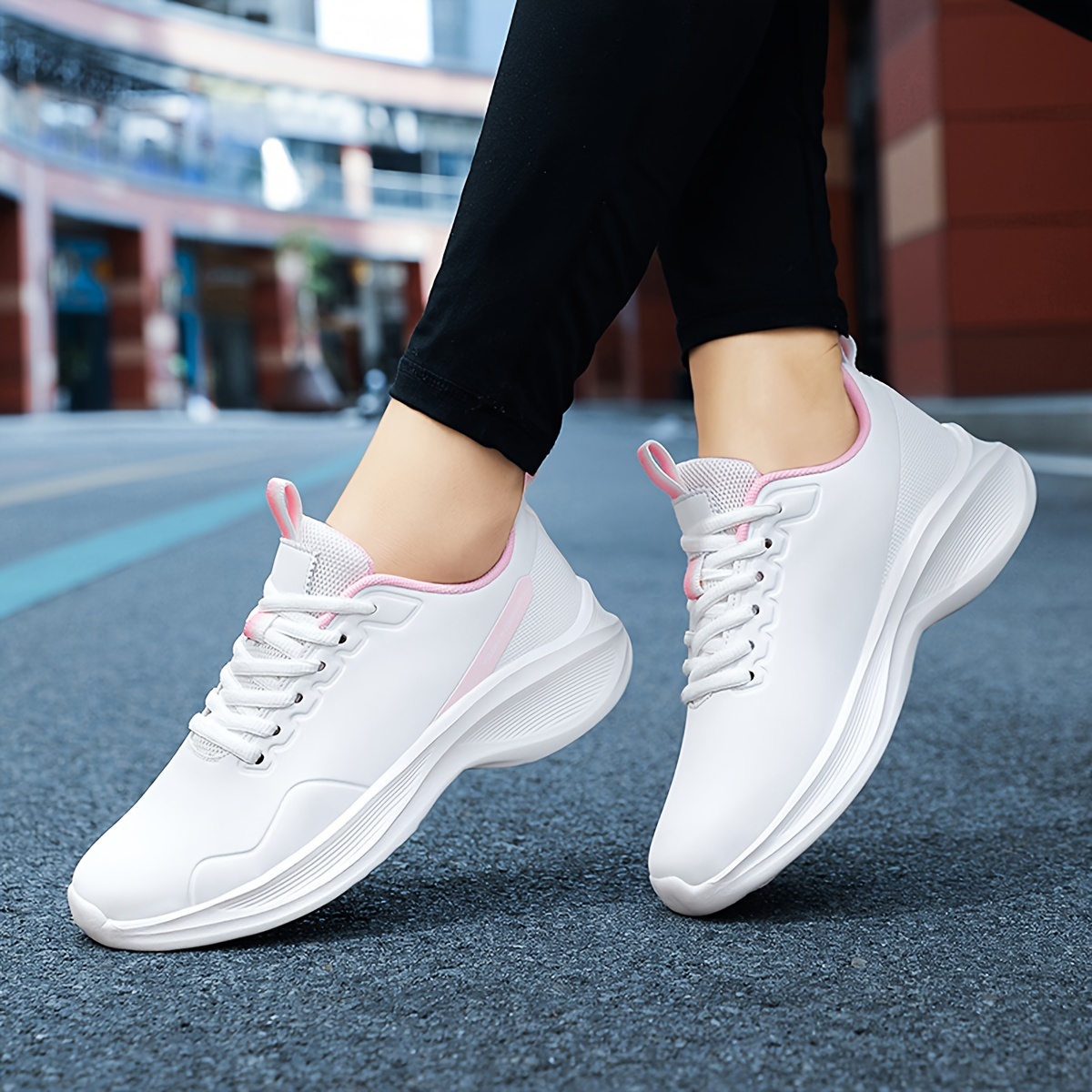 Zapatillas deportivas bajas para mujer, cordones cómodos para correr y  tenis, zapatillas casuales para caminar al aire libre