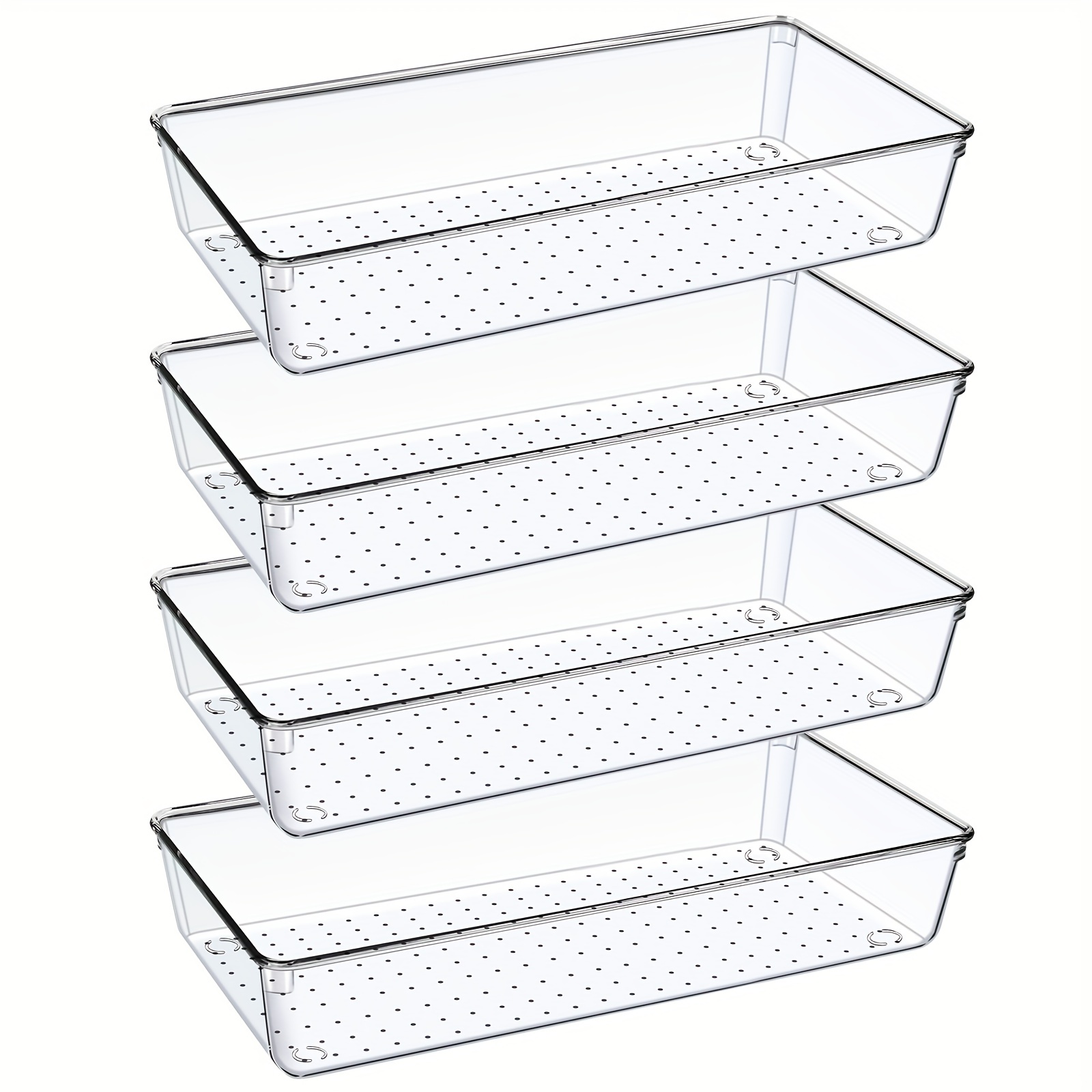 DCA 14 PCS Clear Plastic Drawer Organizer Tray for Makeup, Kitchen  Utensils, Jewelries and Gadgets