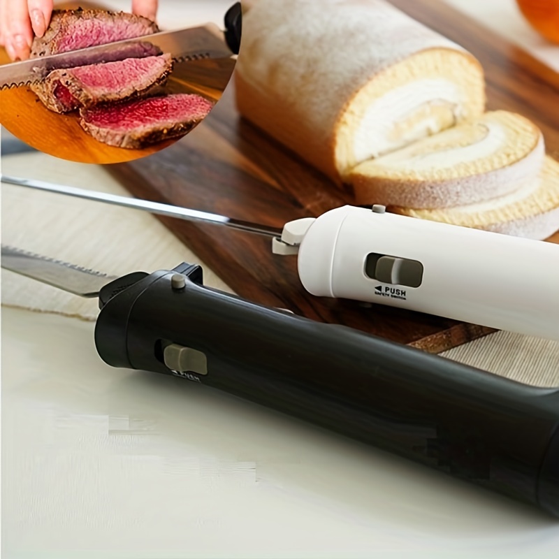 Professional Cordless Rechargeable Easy- Electric Knife With 4 Serrated  Blades And Safety Lock Trigger Release, Carving Meats, Poultry, Bread,  Black, Stainless Steel - Temu