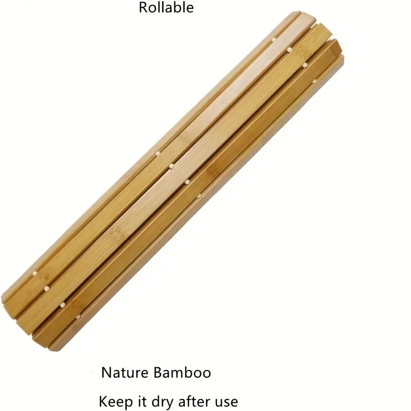 1 Pieza De Alfombra De Bambú Para Ducha Con Drenaje Plegable - Temu